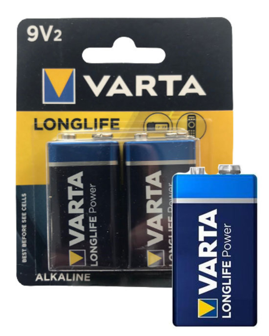 VARTA LONGLIFE POWER 9V Alkaline Battery 2PK image 0