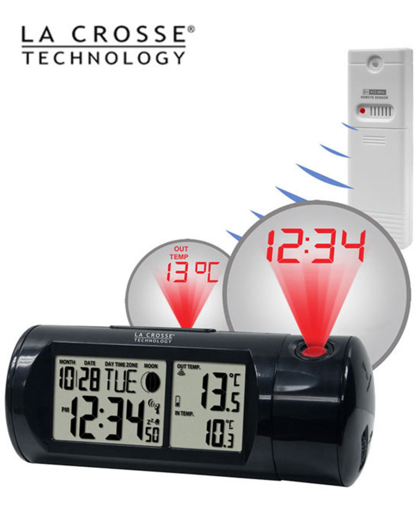 616-143 Projection Alarm Clock with Outdoor Temperature image 1