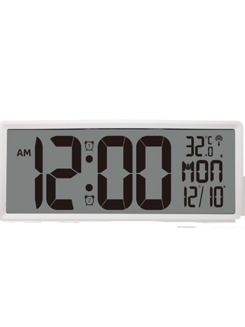 WT9552 TESA Large Digital LCD Wall Clock with Indoor Temp and Date image 0