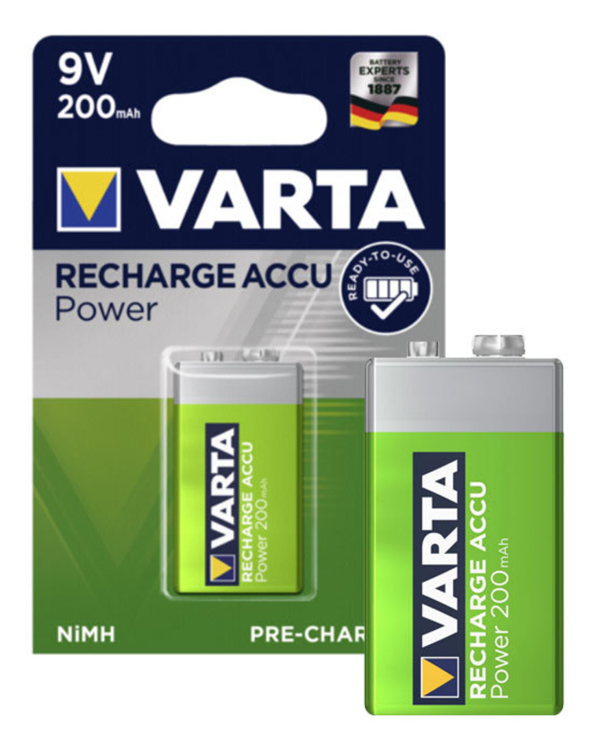 VARTA 9V 200mAh Pre-Charged NIMH Rechargeable Battery image 0