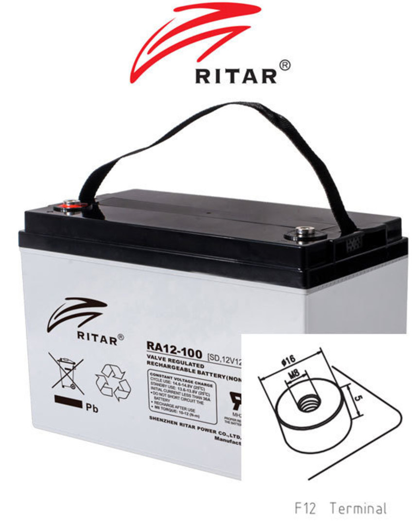 RITAR RA12-100SD 12V 100AH Deep Cycle SLA Battery image 0