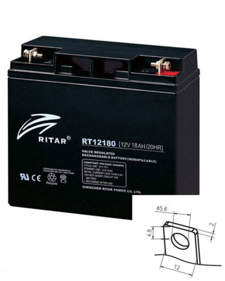 RITAR RT12180 12V 18AH SLA battery F3 Plug image 0
