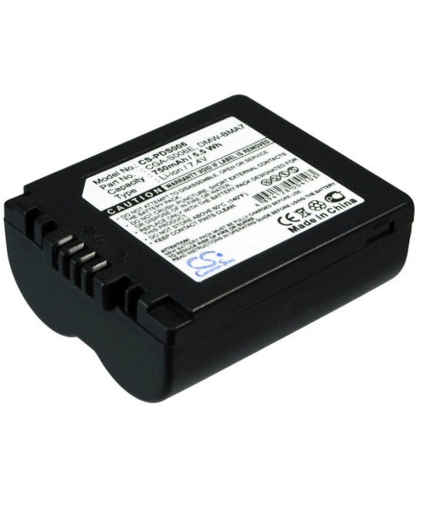 PANASONIC DMW-BMA7 CGA-S006 Compatible Replacement Battery image 0
