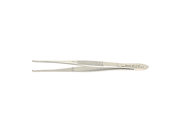 MERIT Iris Tissue Forceps Toothed 1x2 Straight 10cm image 0
