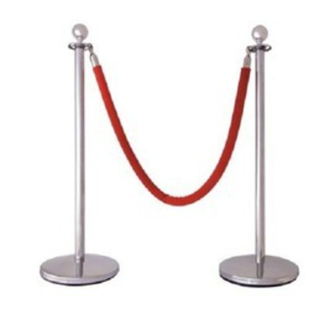 Red velvet rope for stands - ROPE ONLY image 0