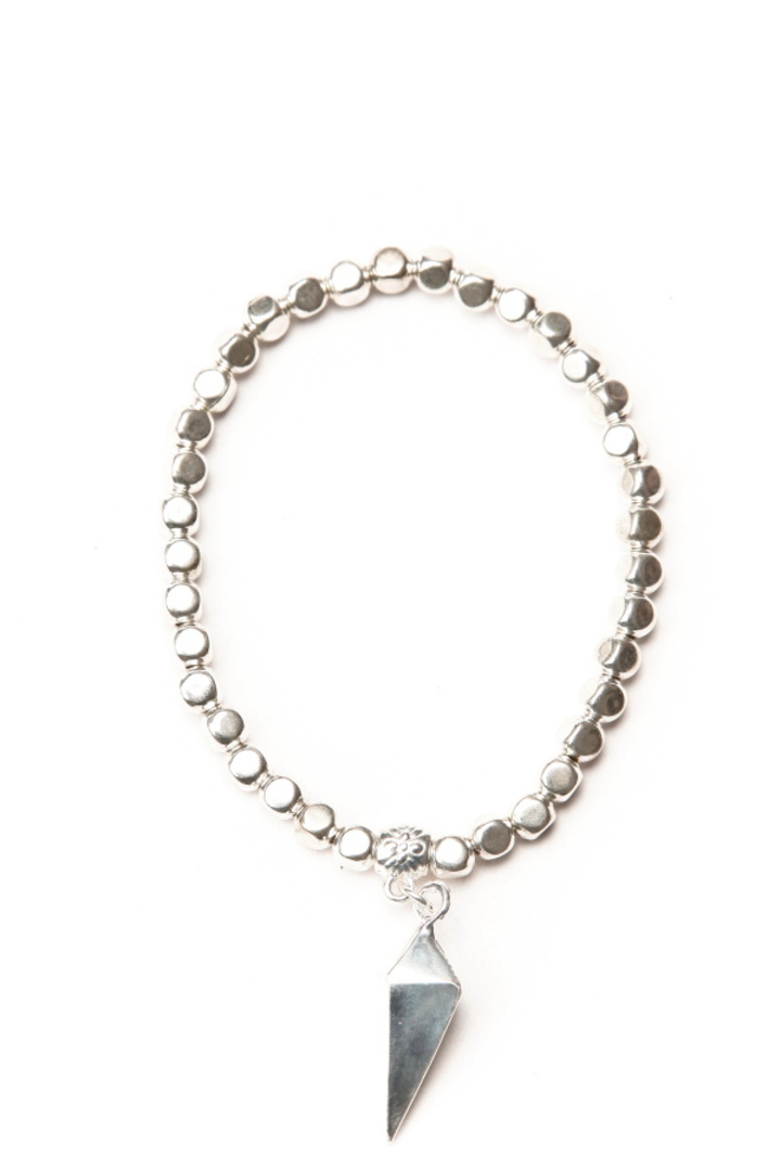 Bracelet, Silver Beads with Pend Charm image 0