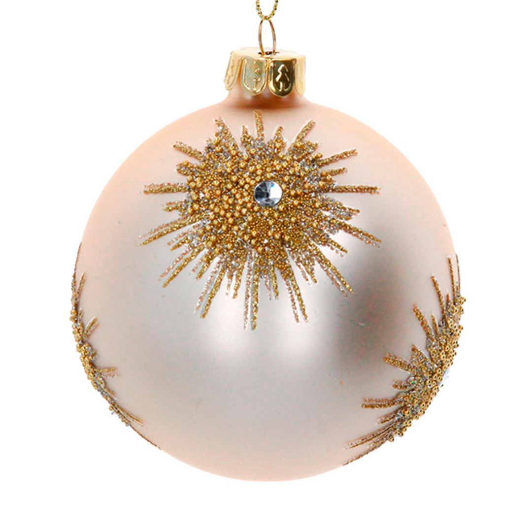 Glass Ball Pale Gold, Gold Bead Star 8cm image 0