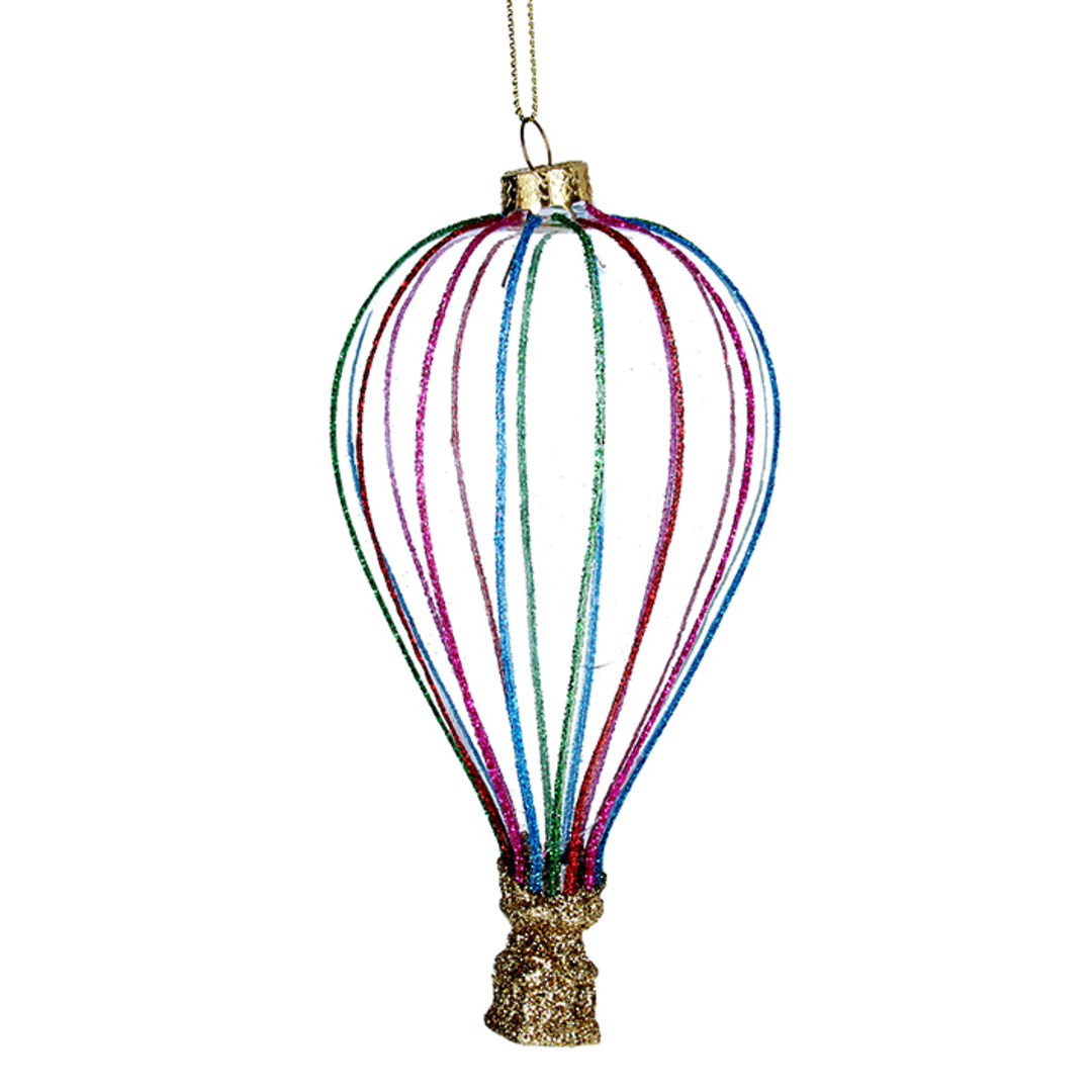 Glass Air Balloon, Colourful Strips 14cm image 0