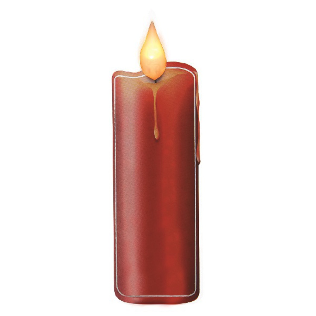 LED Flame Red Candle Window Sticker image 0