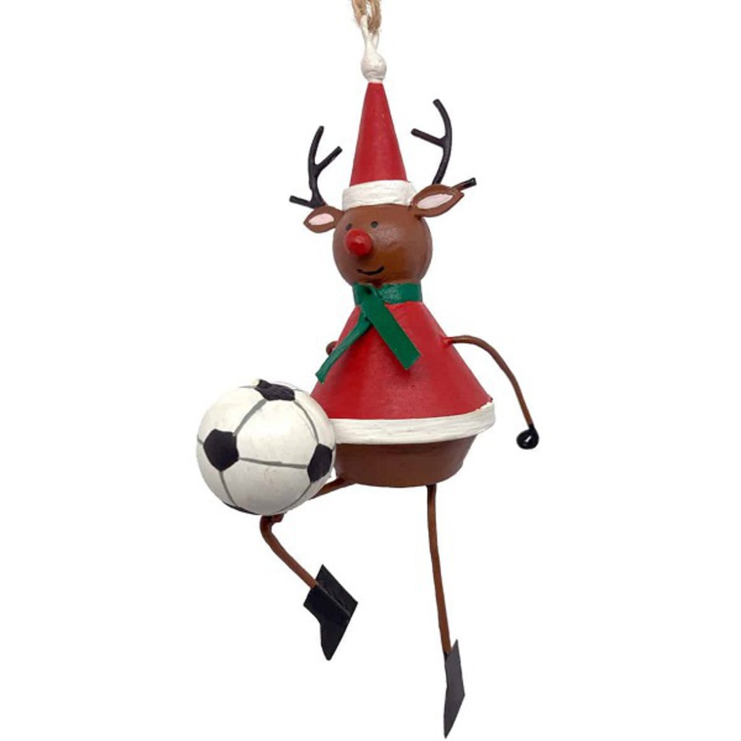 Tin Deer Playing Football 14cm *ETA NOV image 0