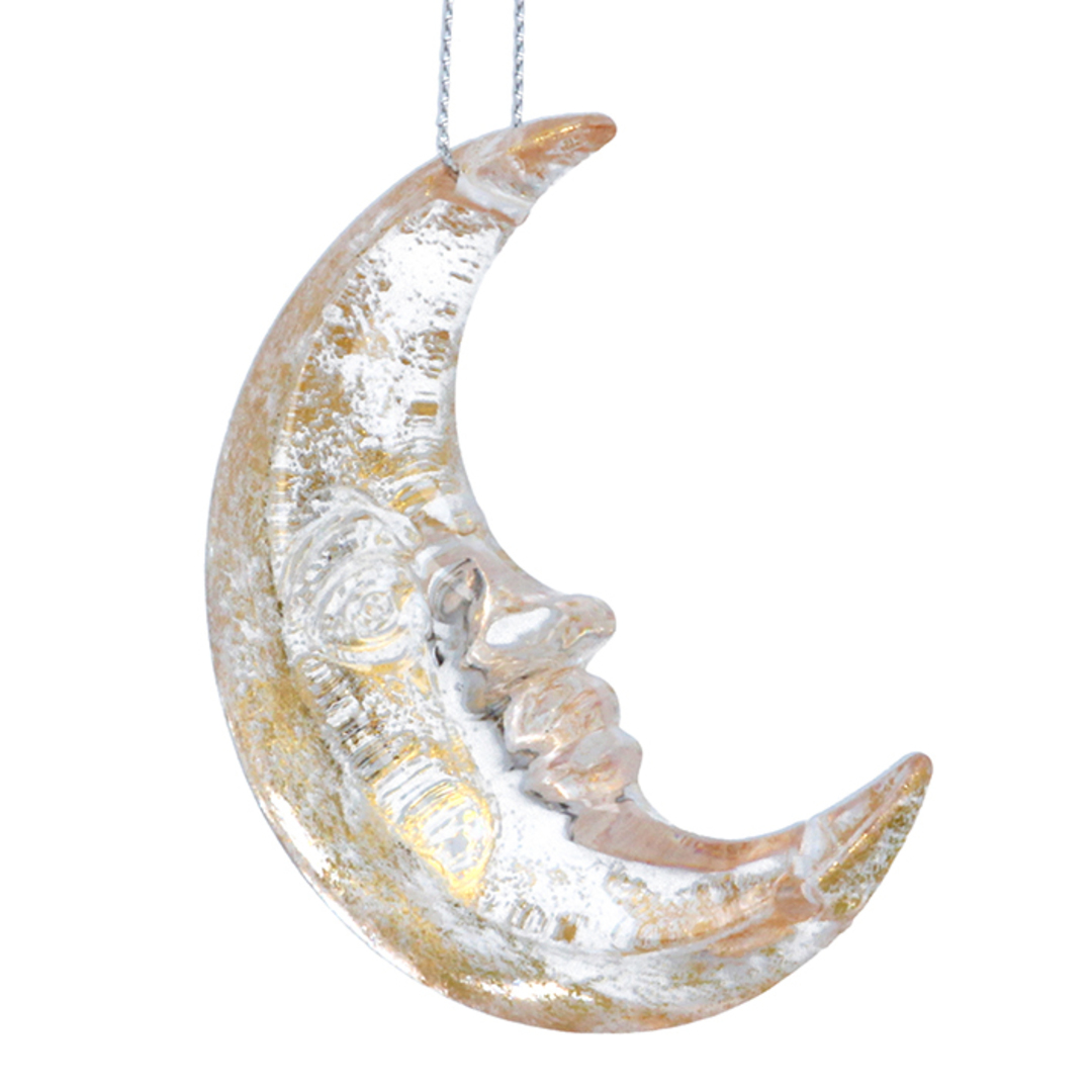 Acrylic Clear and Gold Moon 7cm image 0