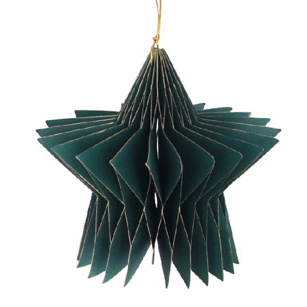 Paper Comb Collapsible Star, Dark Green 11cm *ETA NOV image 0