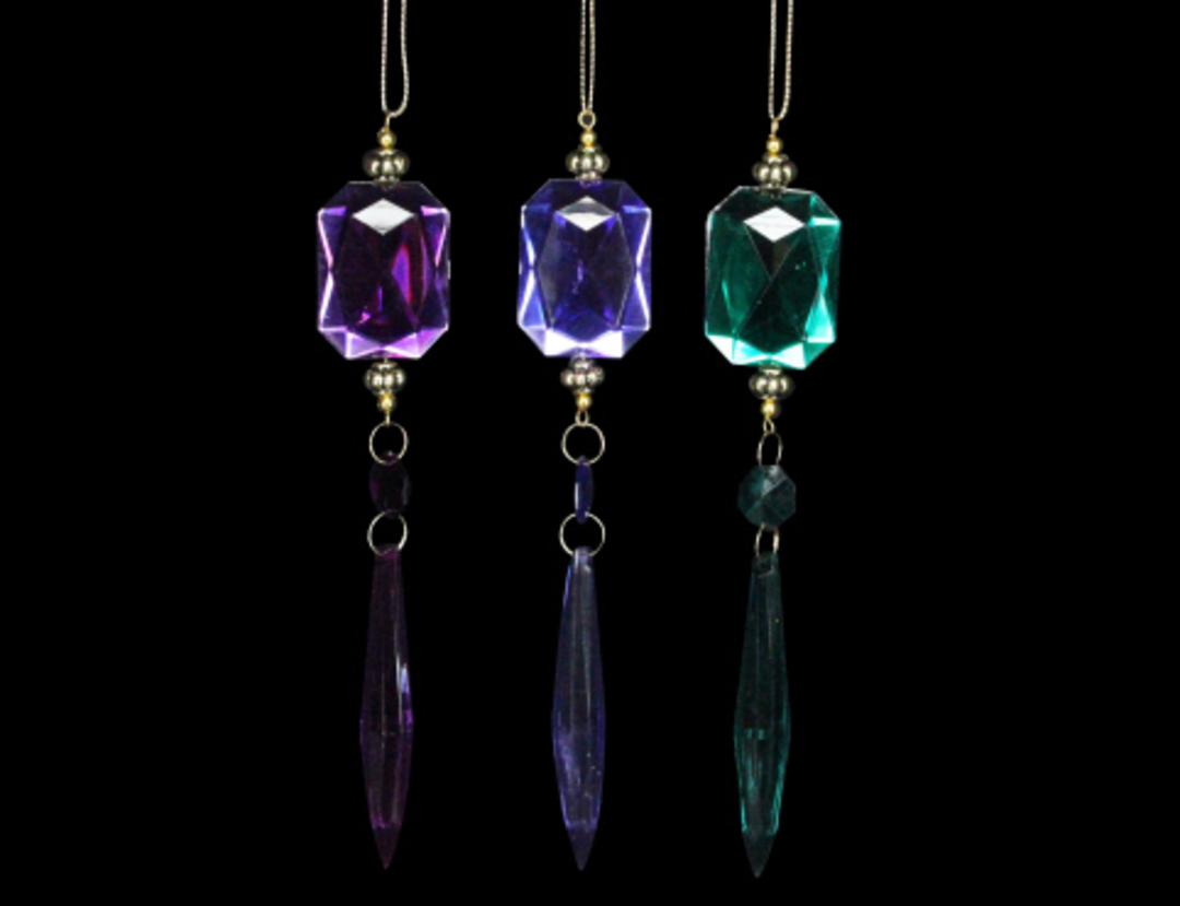 Hanging Crystal with Drop Pink/Purple/Green image 0