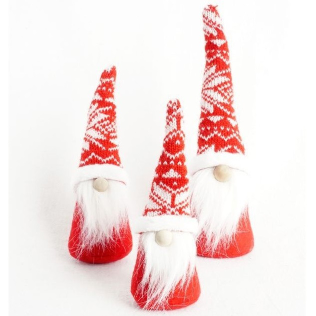 Mini Slim Santa Red Knit Snowflake Hat image 0