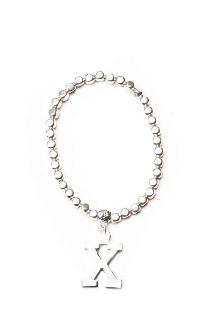 Bracelet, Silver Beads with Kiss Charm image 0
