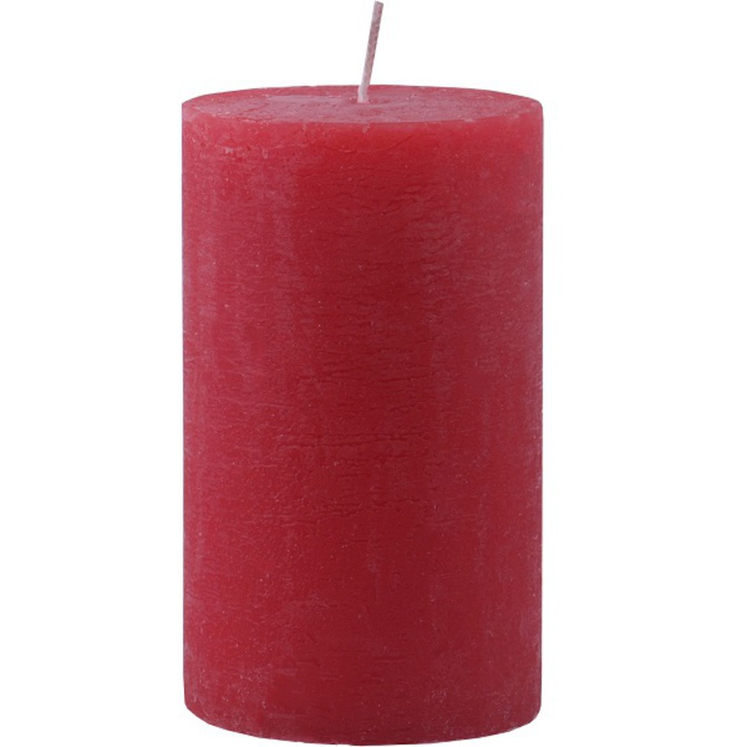 Rustic Pillar Candle Red 7x12cm image 0