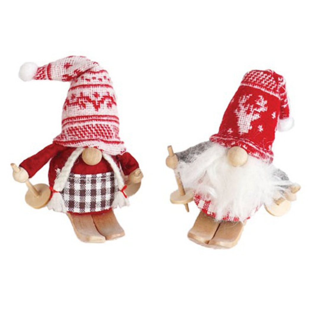 Plush Sking Mini Santa, Snowflake Hat image 0