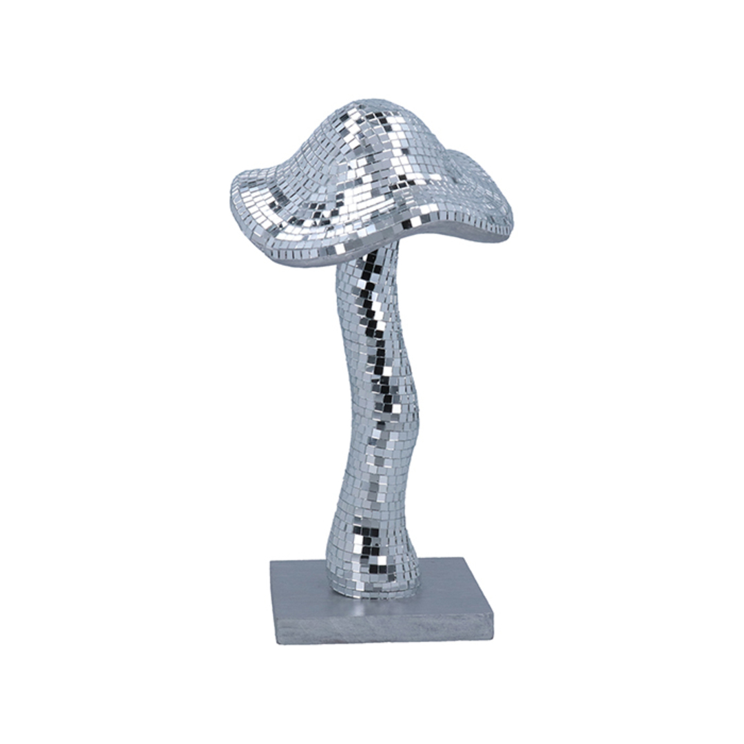 INDENT - Large Skinny Mirror Mushroom, Silver 30cm image 0