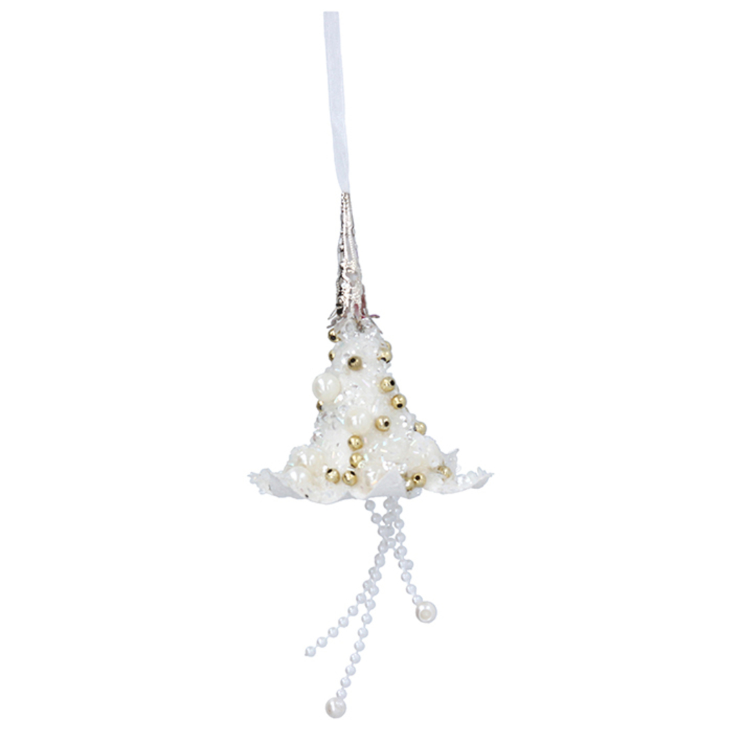 Bead White and Gold Lotus 15cm image 0