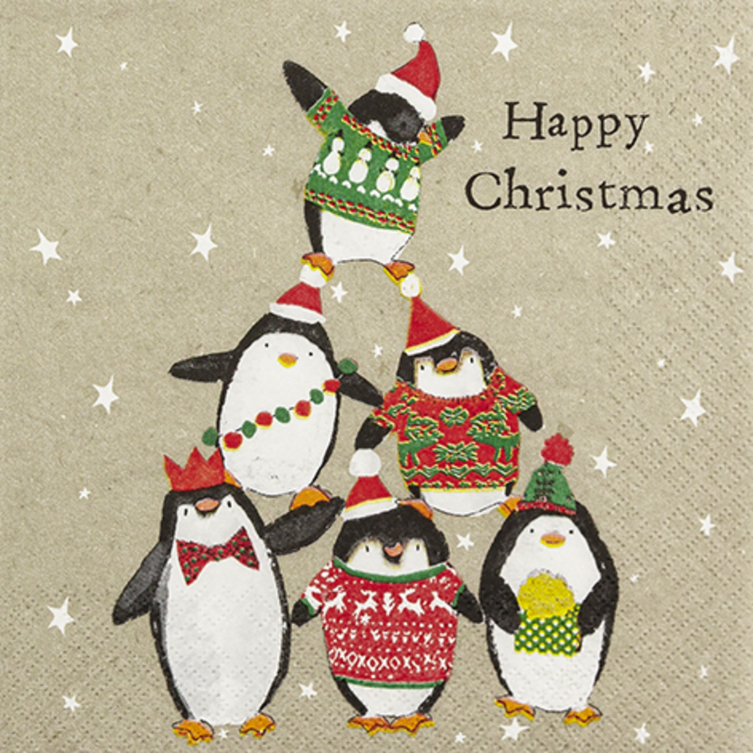 Paper Napkins 33cm, Happy Penguins image 0