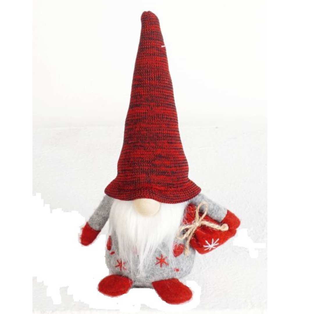 Elf with Country Red Hat and Present 21cm image 0