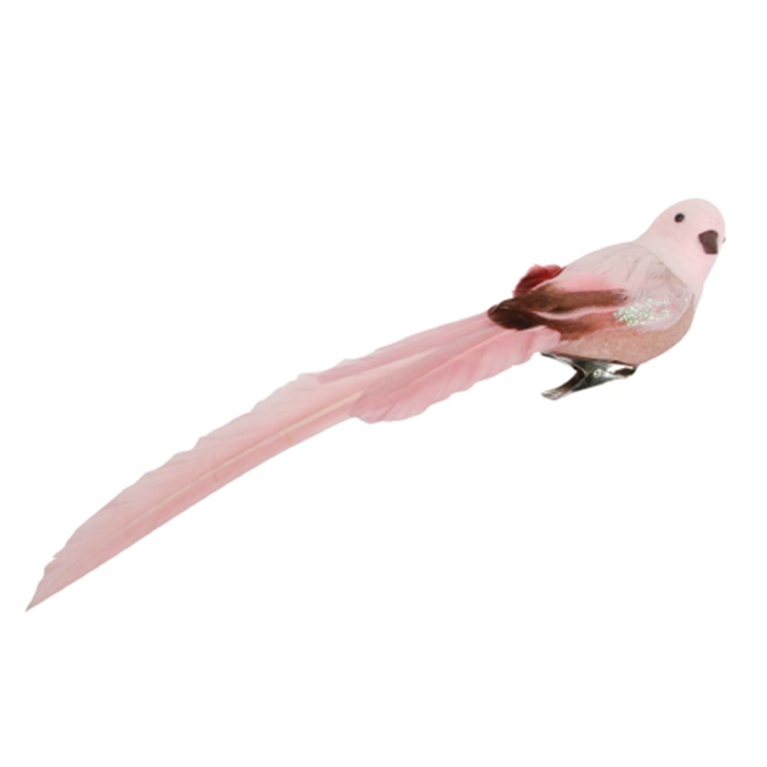 BirdClip Pink Feather Poly 23cm image 0
