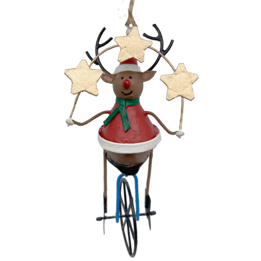 Tin Deer on Unicycle 13cm image 0