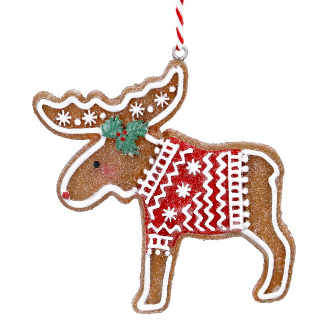 Resin Norse Cookie Moose, Red Jumper 7cm *ETA NOV image 0