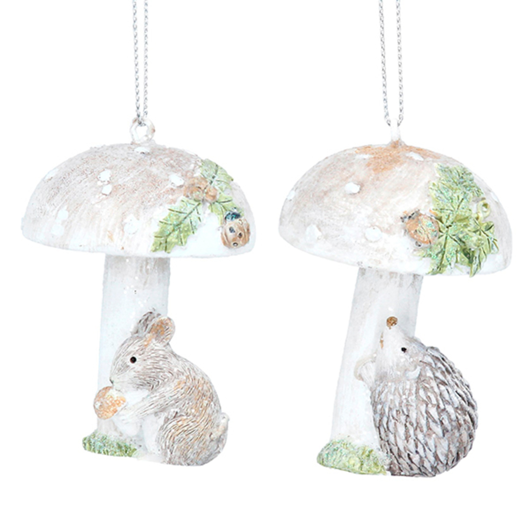 Resin Winter Animal with Toadstool 6cm image 0