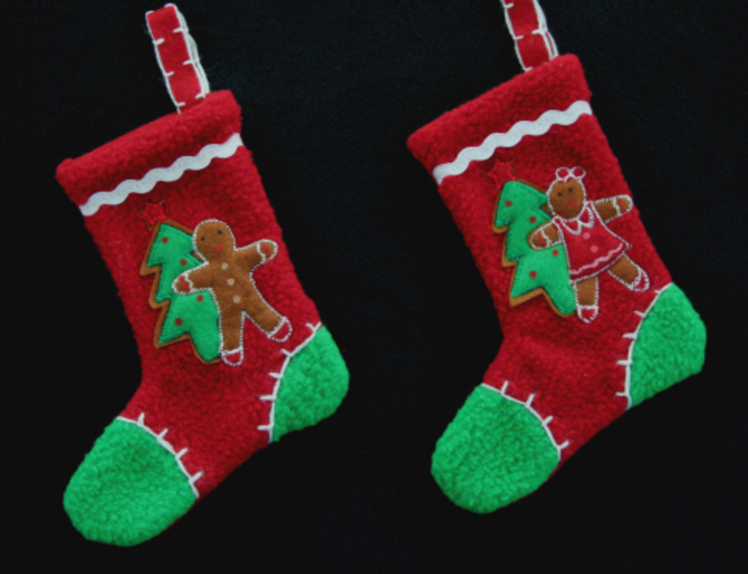 Hanging Felt Gingerbread Mini Socks 15cm image 0