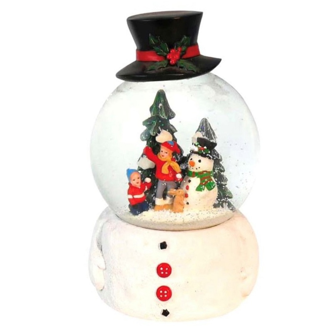 Snow Globe Musical, Snowman Hat 16cm image 0