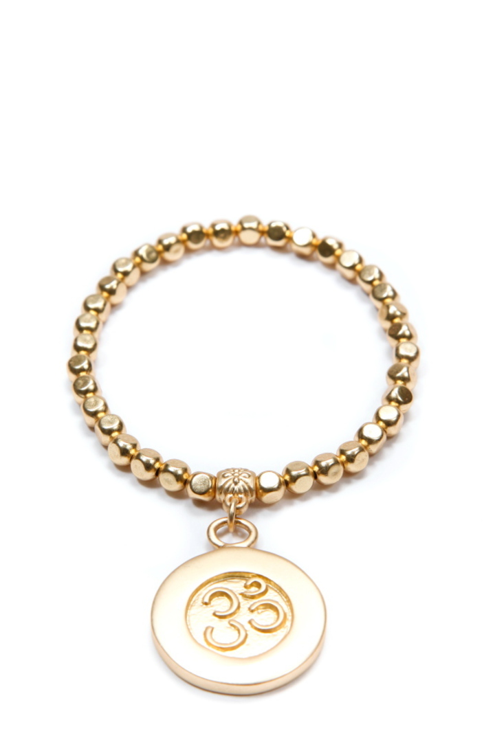 Bracelet, Gold Beads with Fresh Water Pearl Disc Charm image 6
