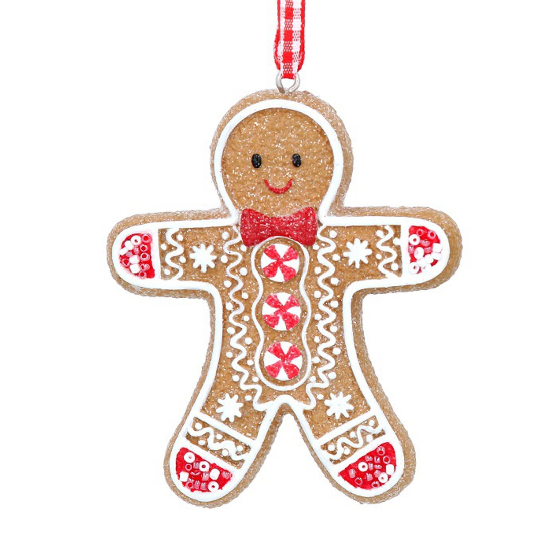 Resin Gingham Cookie Man, Peppermint Buttons *ETA NOV image 0