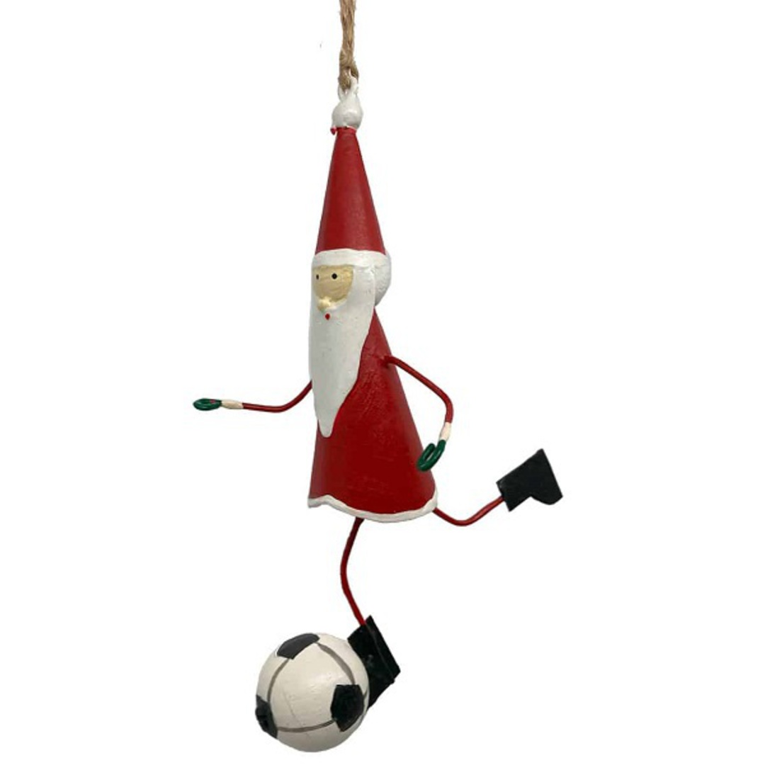 Tin Santa Playing Football 14cm *ETA NOV image 0