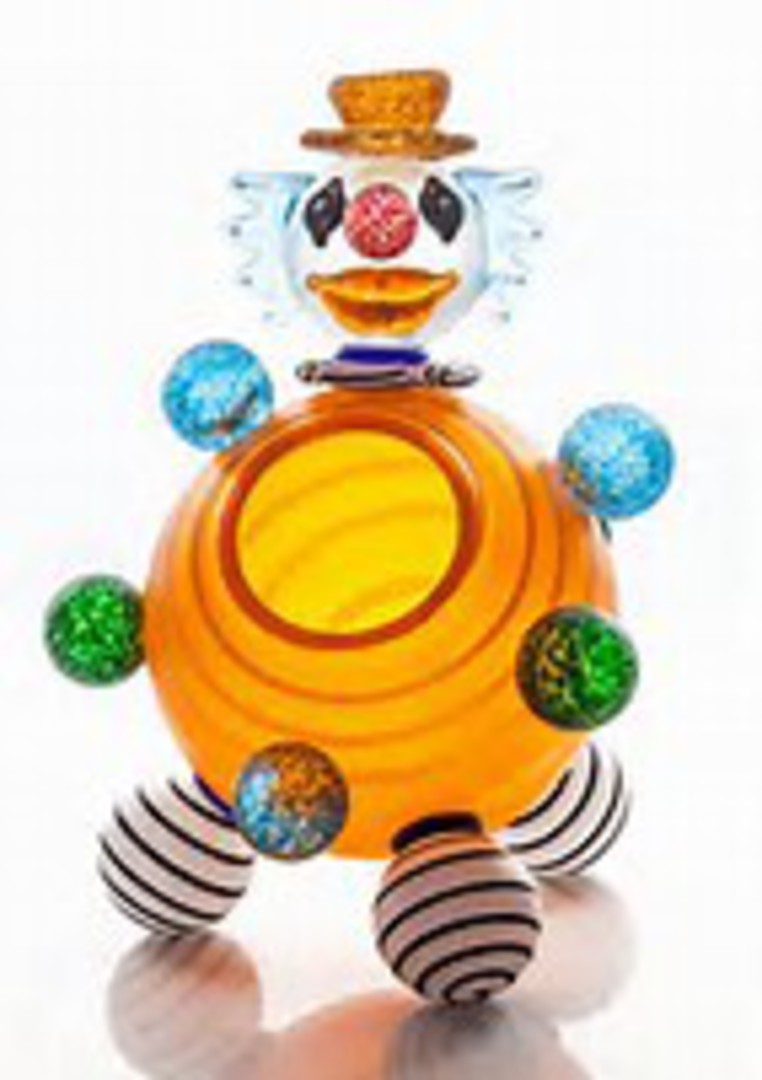 Artglass Clown Object. Orange image 0