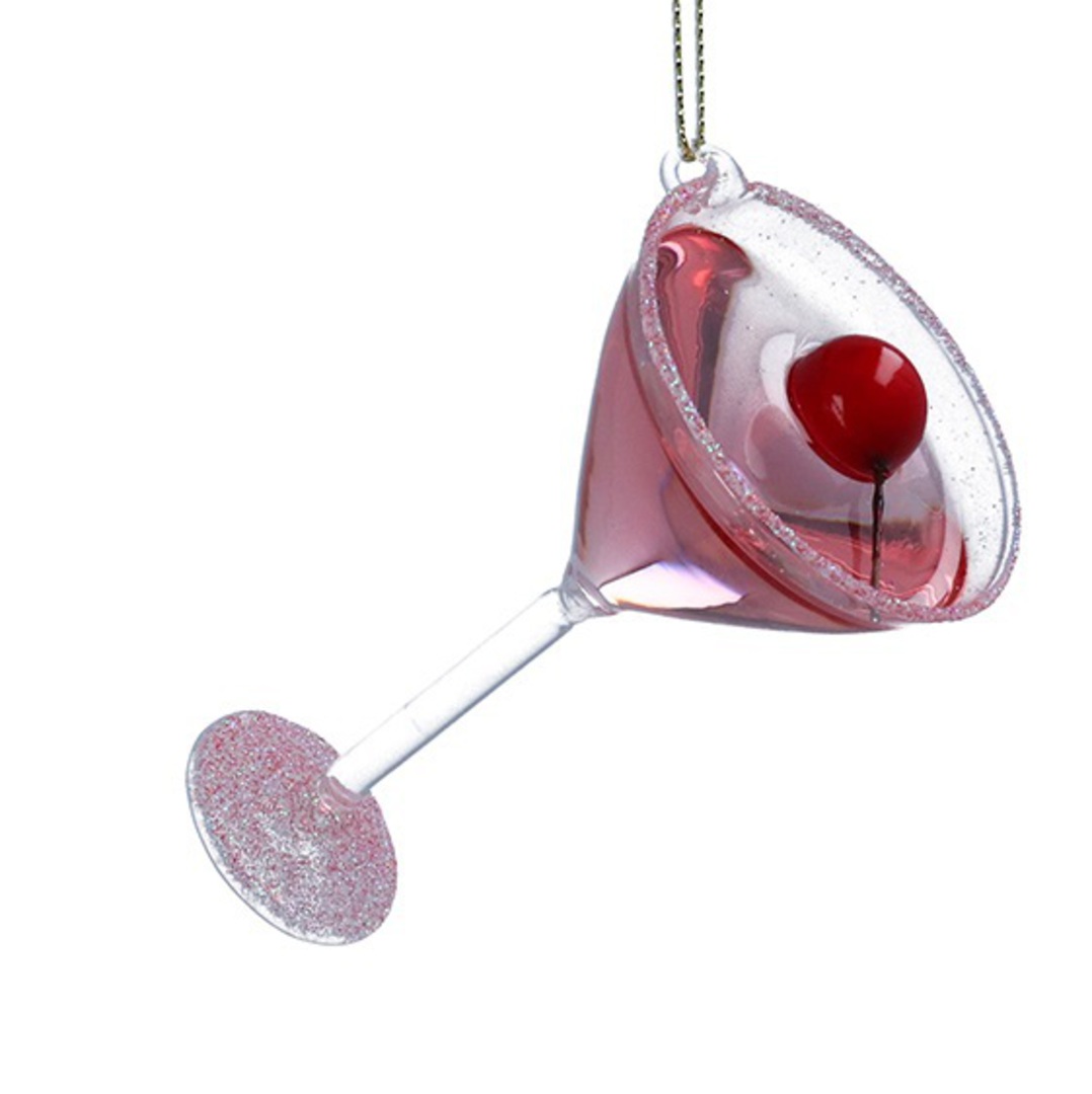 Glass Pink Martini with Cherry 9cm *ETA NOV image 0