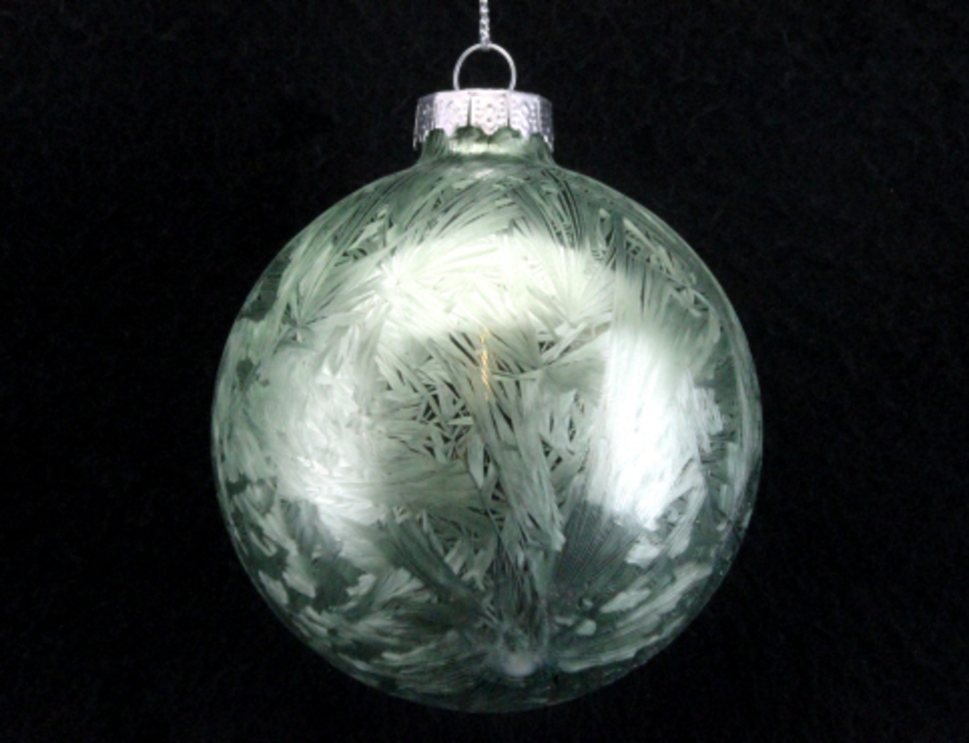 Glass Ball Pale Green Damask 8cm image 0