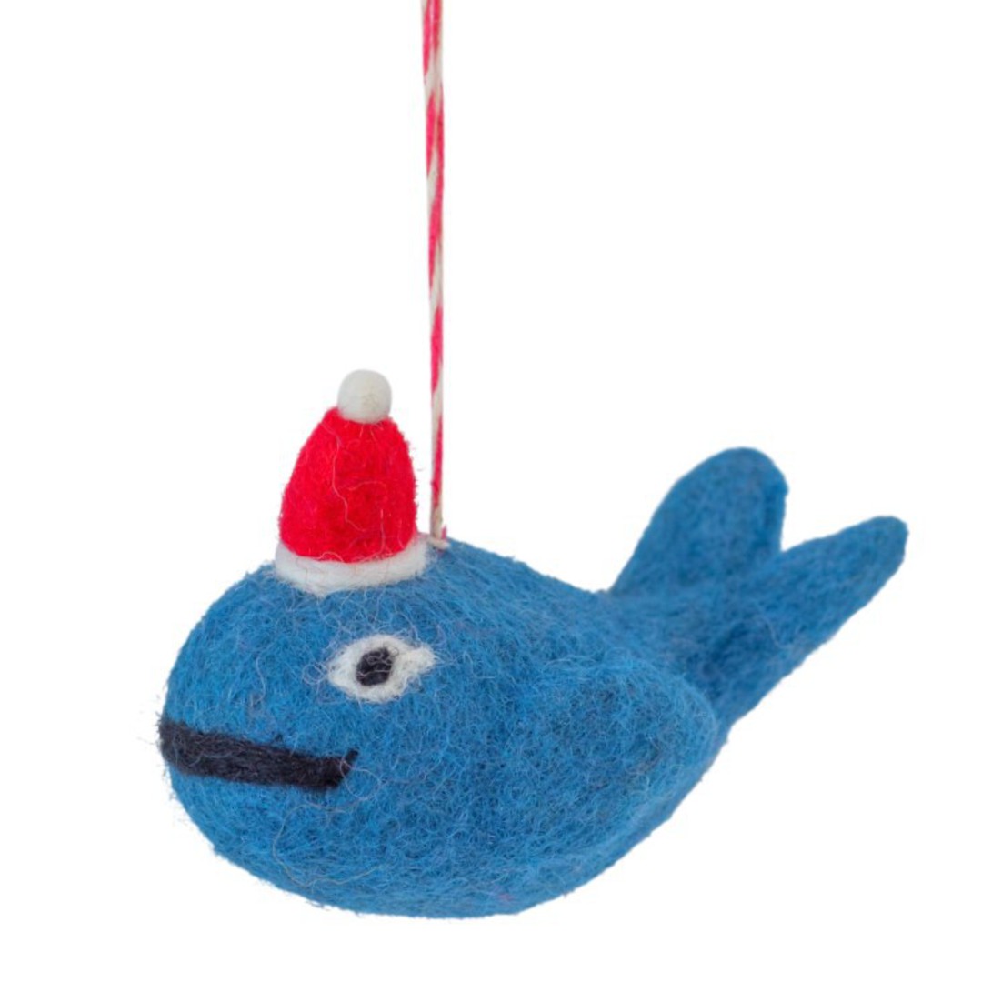 NZ Wool,  Southern Right Whale, Santa Hat 10cm image 0