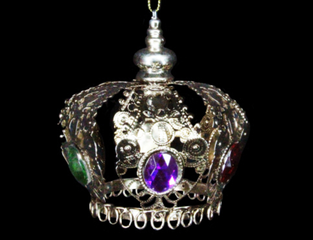 Hanging Bronze Metal Crown with Jewels Sml image 0