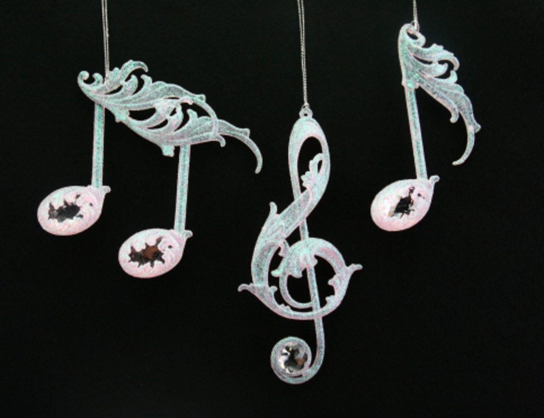 Acrylic Silvery Pink Musical Note 15cm image 0