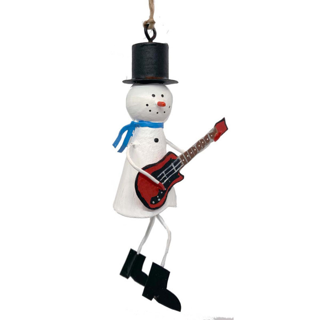 Tin Snowman Rockstar Guitar 13cm image 0
