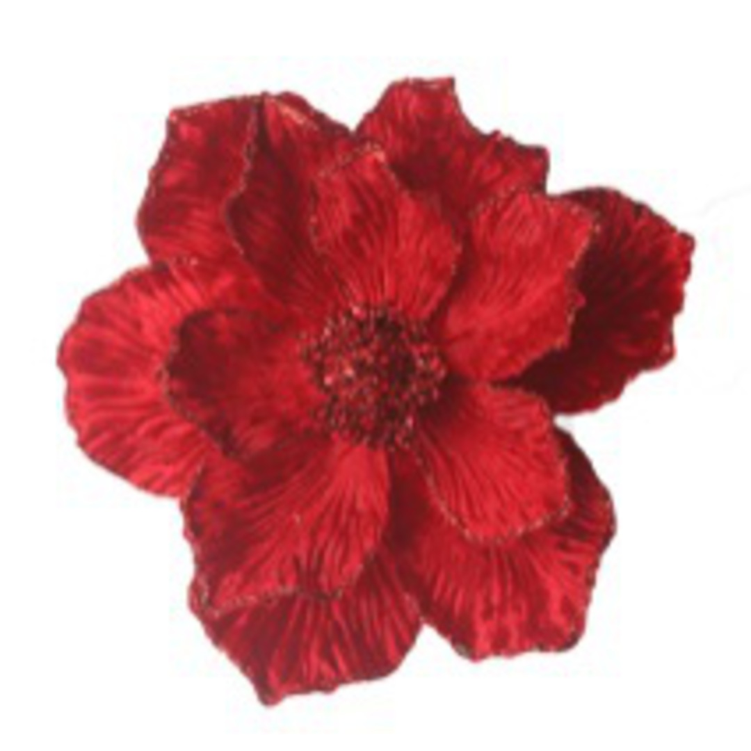 Red Velvet Magnolia Clip 25cm image 0