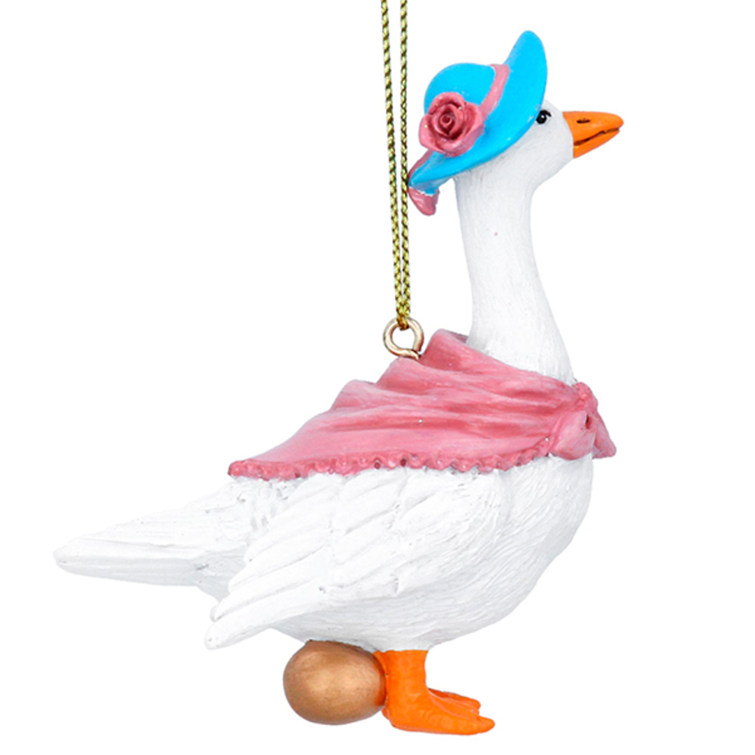 Resin Goose with Golden Egg 7cm image 0
