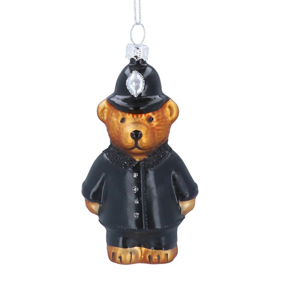 Glass Policeman Teddy 10cm *ETA NOV image 0