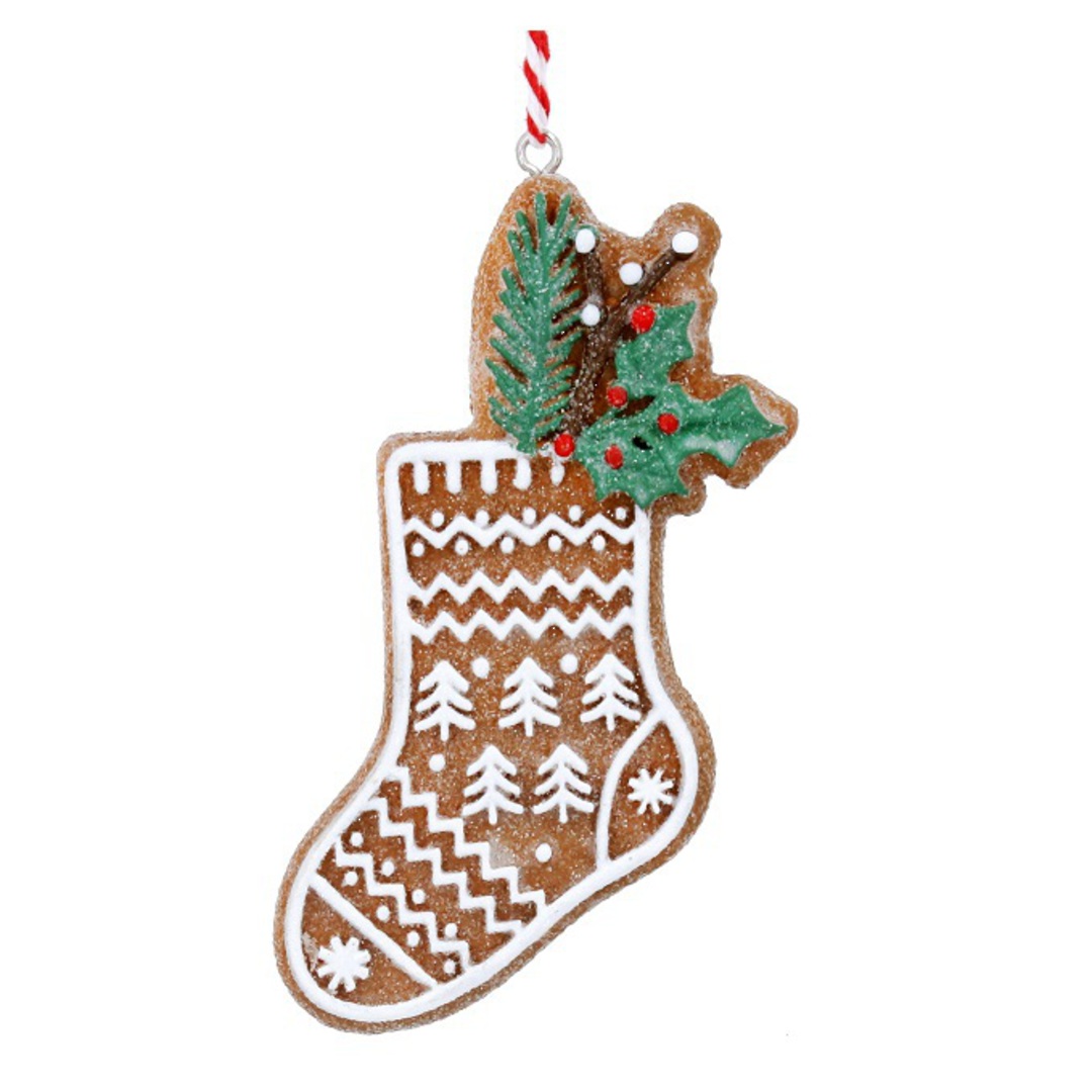 Resin Norse Cookie Brown Stocking 8cm *ETA NOV image 0