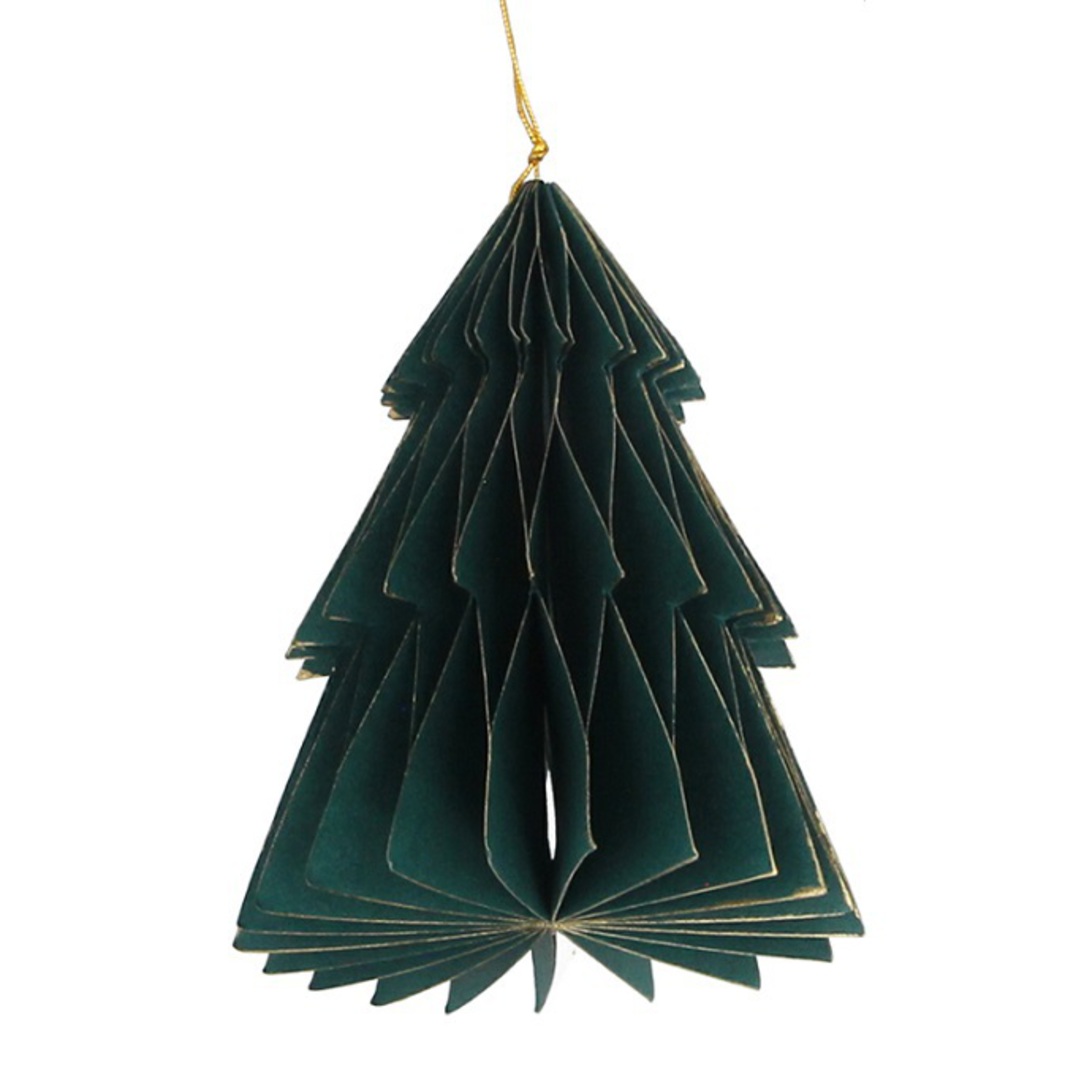 Paper Comb Collapsible Tree, Dark Green 12cm *ETA NOV image 0