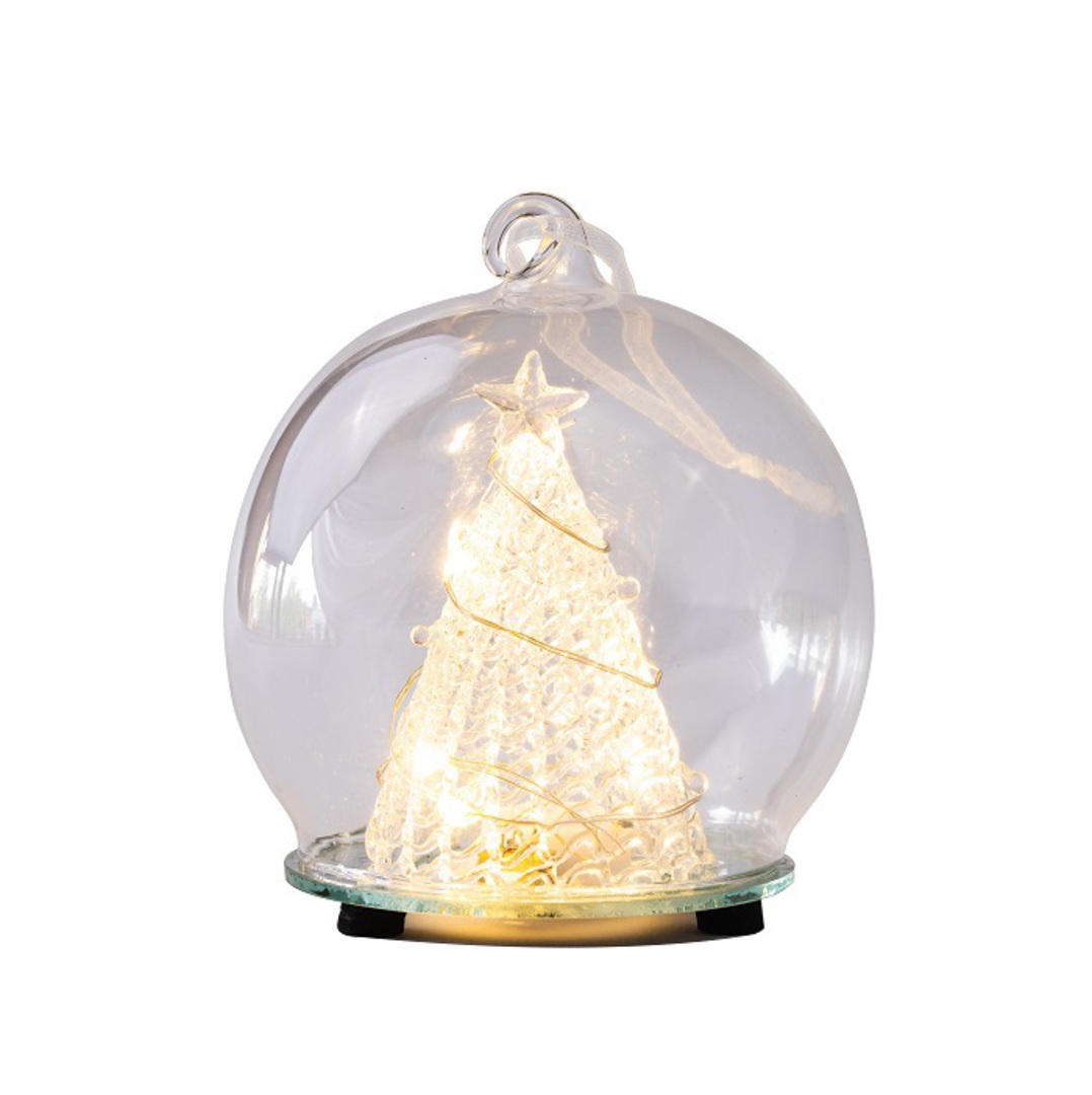 Glass Ball Clear, LED Tree Scene 10cm image 0