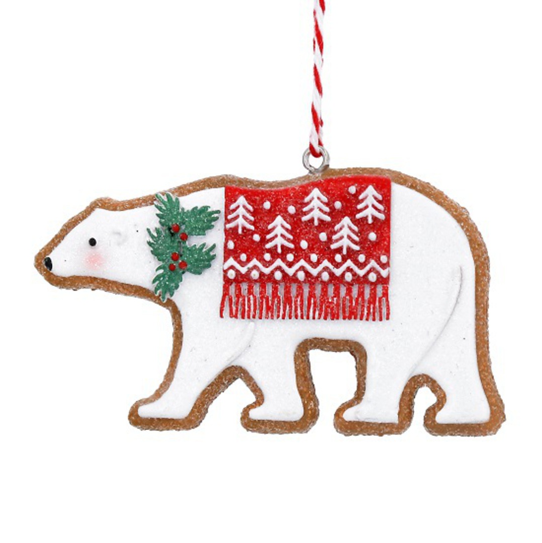 Resin Norse Cookie Polar Bear, Red 8cm *ETA NOV image 0