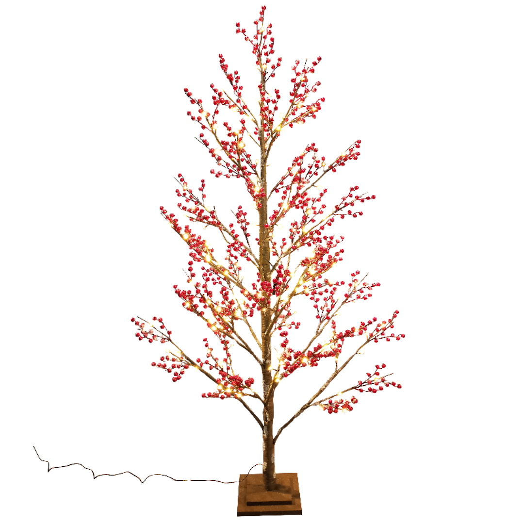 Red Berry Tree 1.8mtr, 168 LED Lights ***Mid January 2022 Arrival image 0