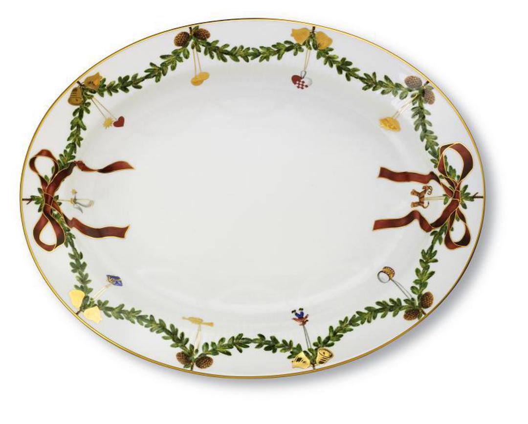 StarFluted Christmas Oval Platter *Indent image 0
